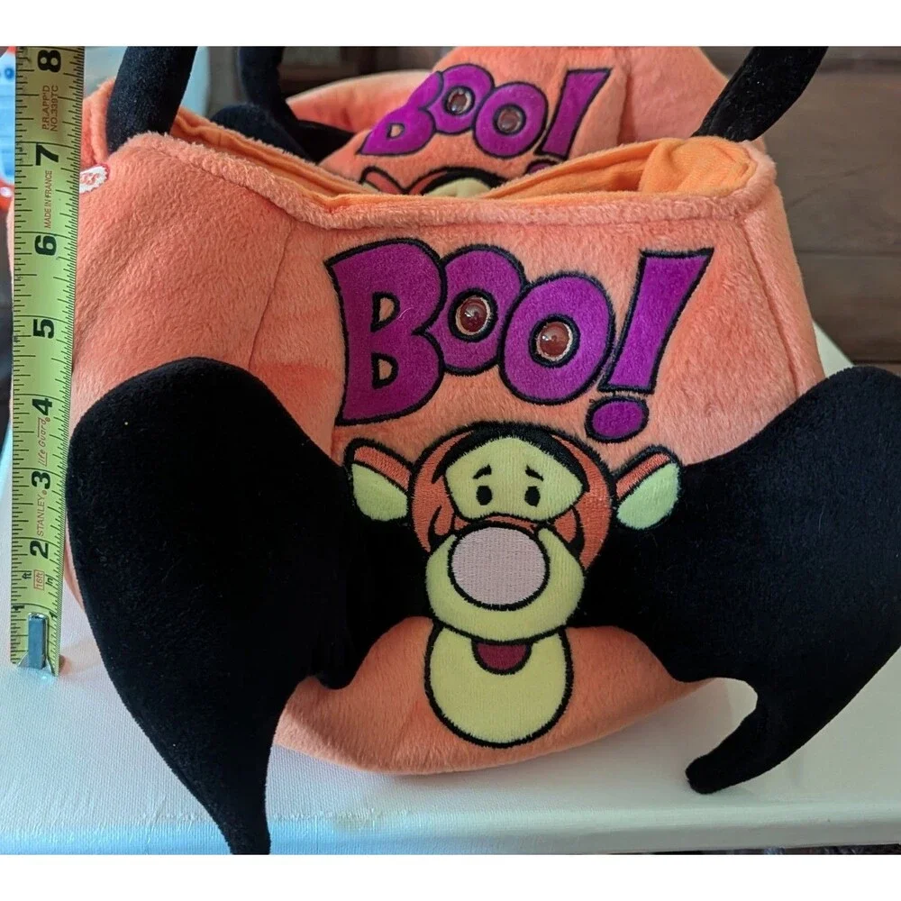 Set Of 2 Y2K Disney Catalog Tigger Vampire Bat  Halloween Plush Pumpkin Bag Sack